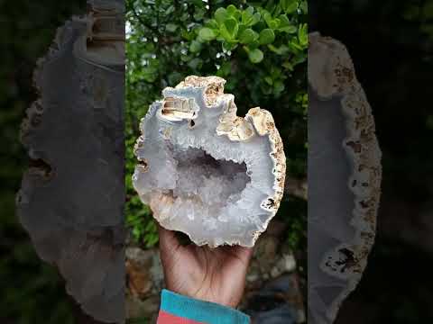 Polished Large Agate with Crystalline Centred Geode x 1 From Maintirano, Madagascar