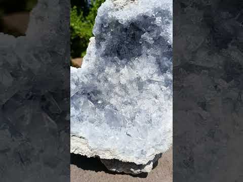 Natural Acicular Prismatic Blue Celestite XL Geode Specimen x 1 From Sakoany, Madagascar