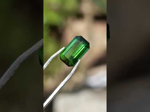 Polished Set of 3 Verdelite Green Tourmaline Faceted Stones x 1 From Karibib, Namibia