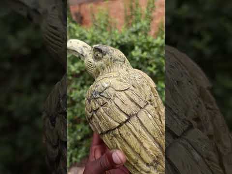 Hand Made Large Leopard Stone Raven Carving x 1 From Nyanga, Zimbabwe