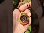 Hand Made Purpurite Necklace in Kameeldoring Wooden Necklace x 1 From Erongo, Namibia