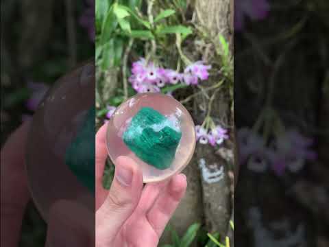 Polished Cobbed Malachite in PVC Resin Spheres x 1 From Congo