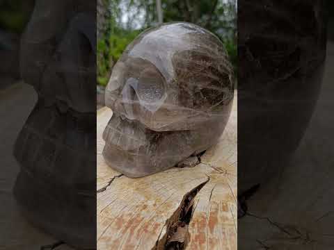 Hand Made Large Smokey Quartz Skull x 1 From Madagascar