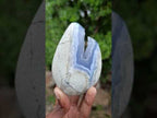 Polished and Natural Standing Blue Lace Agate Geode Display Piece x 1 From Nsanje, Malawi