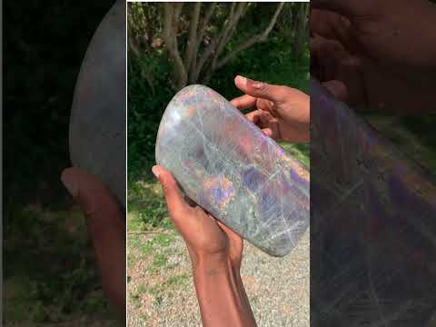 Polished Large Purple Sunset Labradorite Standing Free Form x 1 From Tulear, Madagascar