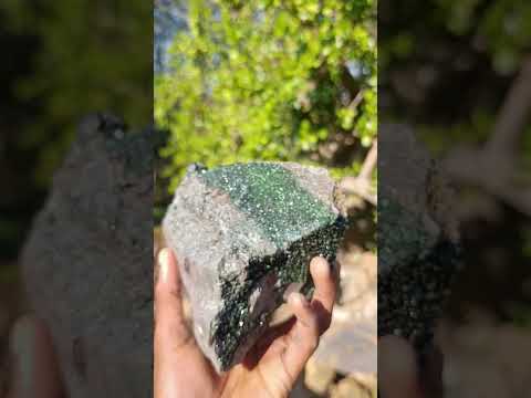 Natural Large Libethenite Crystals on Dolomite Matrix Specimen x 1 From Kolwezi, Congo